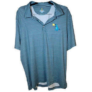 Chubbies Performance Bamboo Blue Striped Men's Polo Shirt Size XL
